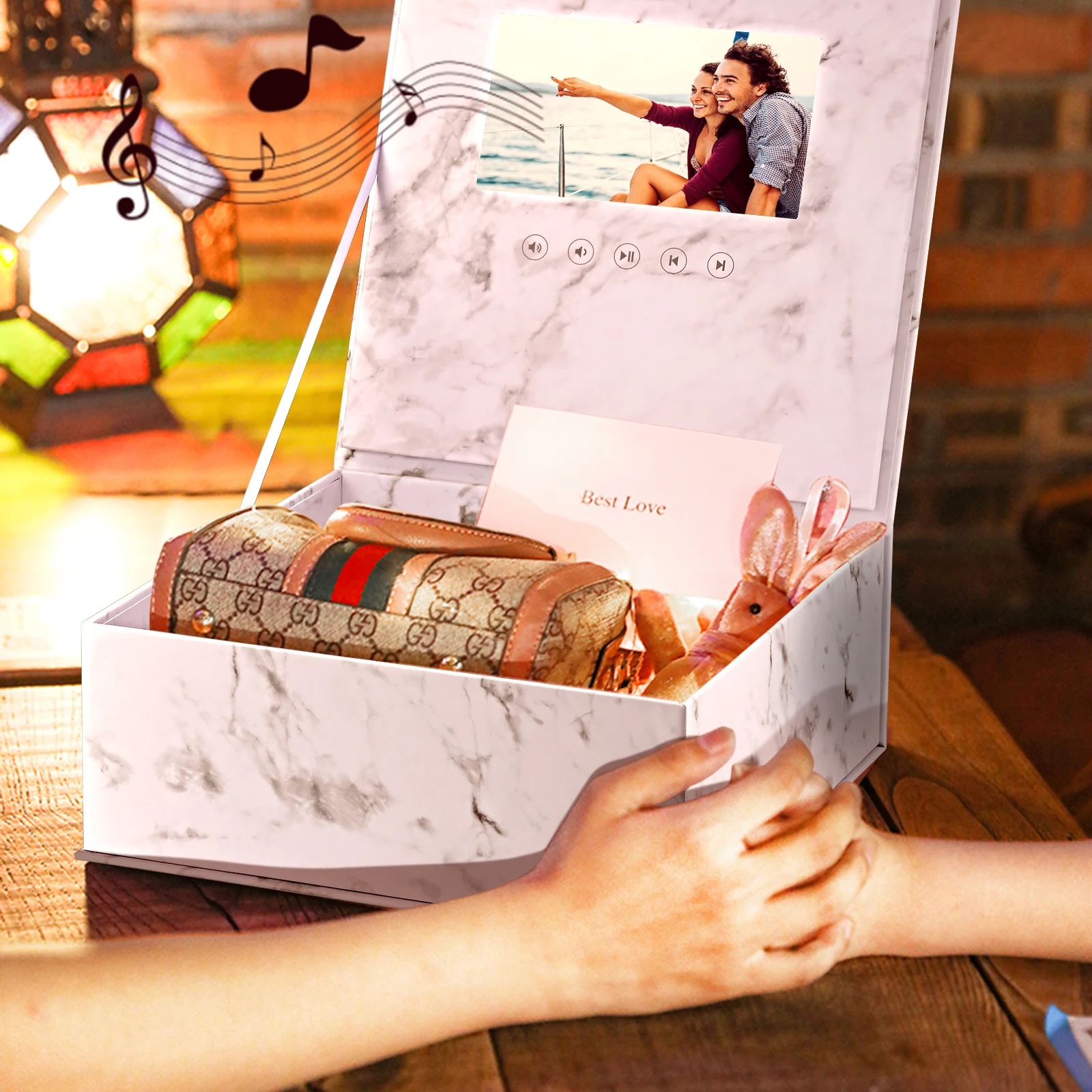 

Custom Production Many Colors Hardcover Video Box Blank 7inch Universal Greeting Cards 2gb for Advertising and Gifts