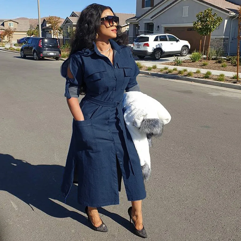 Женское джинсовое платье размера плюс для женщин высокое качество модные