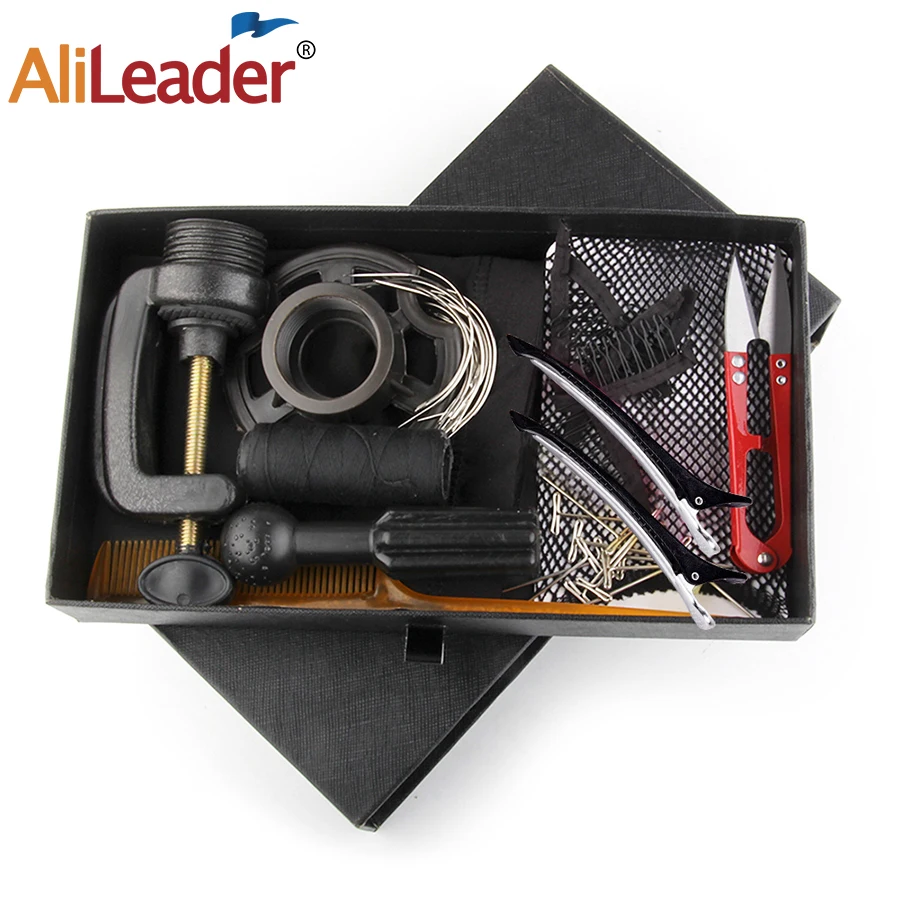 Набор париков для изготовления из человеческих волос расческа/зажимы/подставка