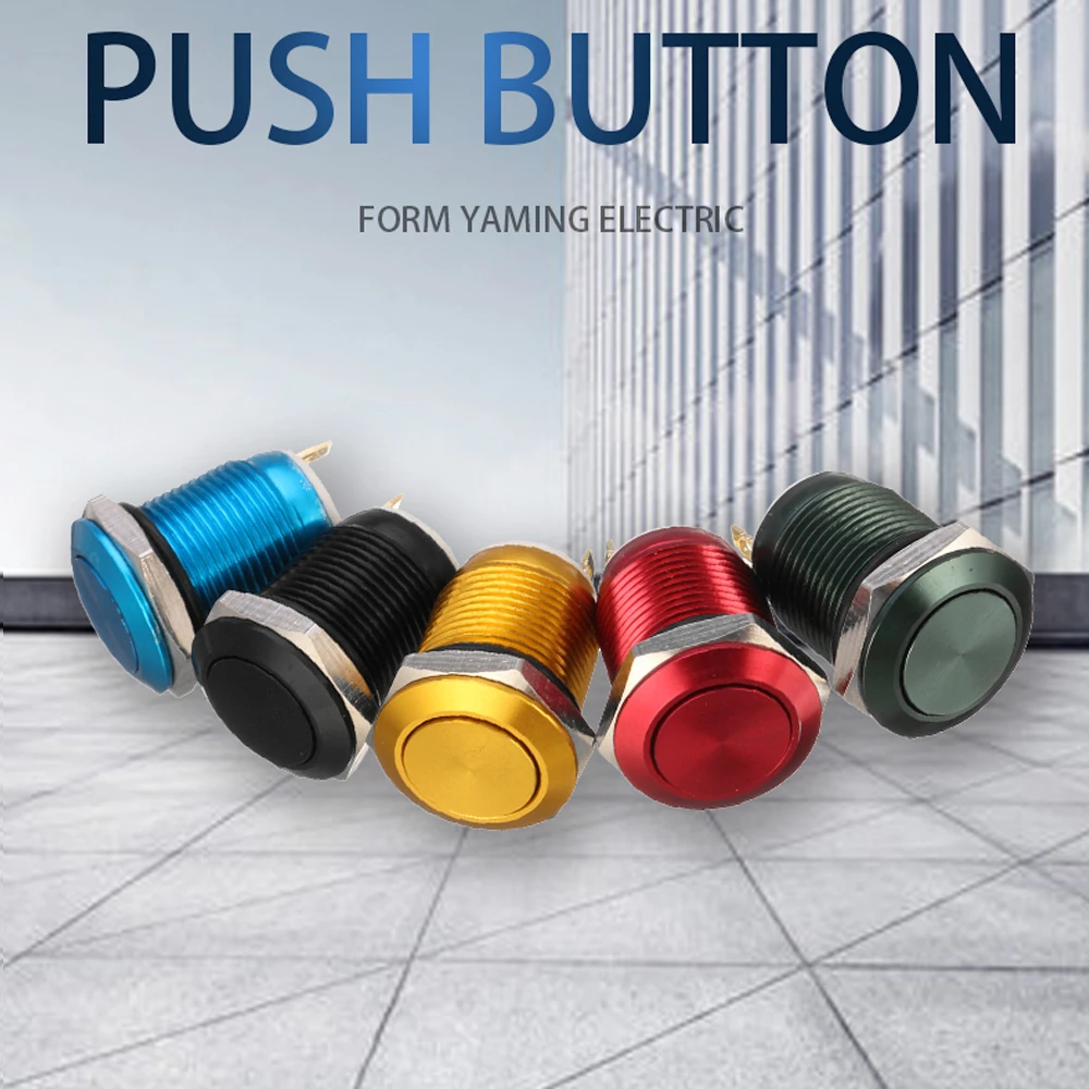 Металлический кнопочный переключатель 12 мм моментальная перезагрузка