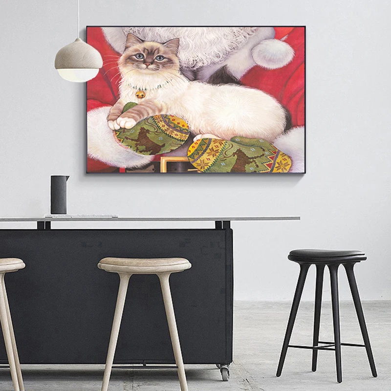 

Wall Art Canvas Home Decoration HD Prints Nordic Style Pet Cat Painting Simple Picture Watercolor Poster Modular For Living Room