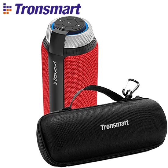 red and case Tronsmart T6 Bluetooth динамик наружный портативный динамик Беспроводная колонка сабвуфер Саундбар аудио приемник 25 Вт 360 стерео звук - Цвет: red and case