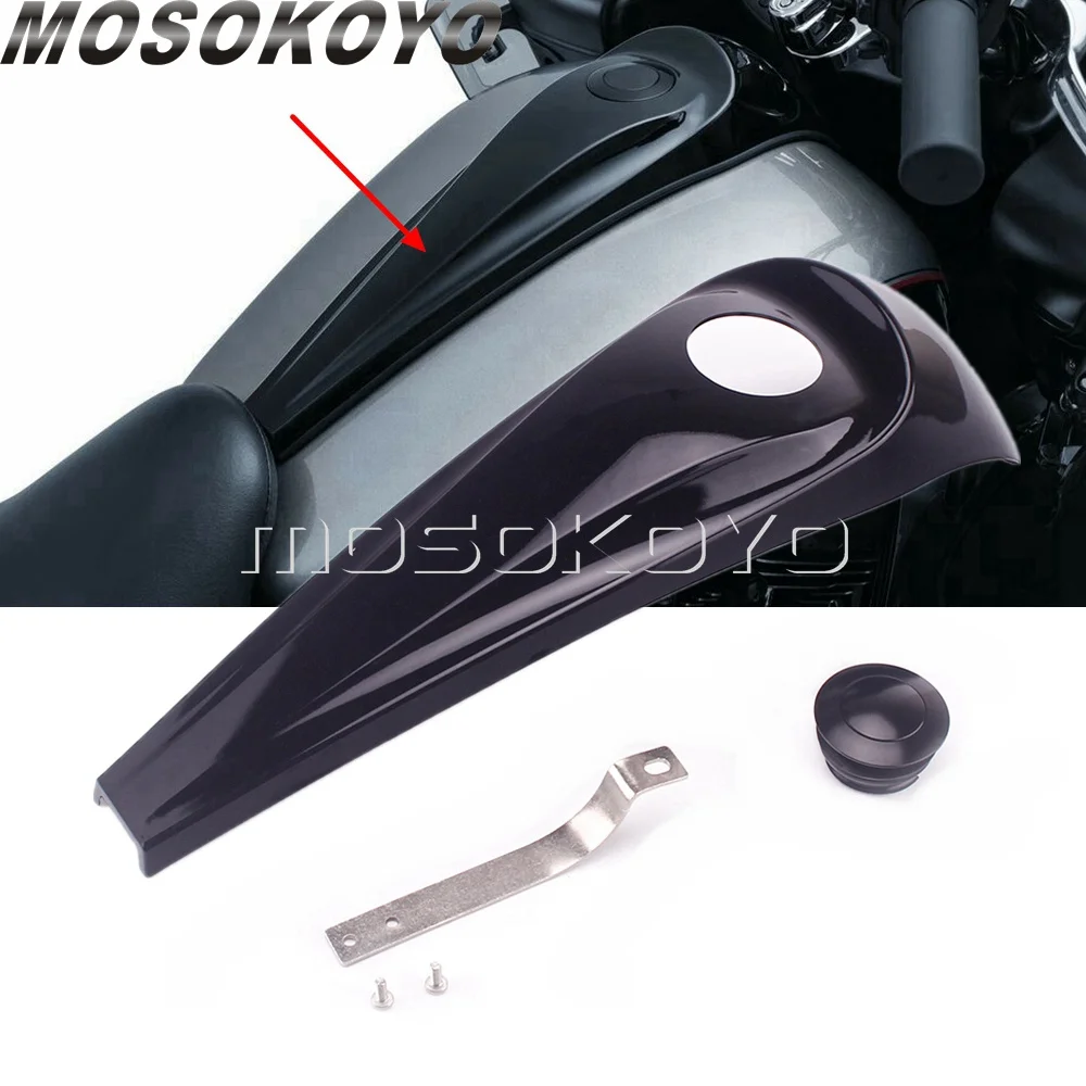 Черная гладкая крышка топливной консоли мотоцикла и крышки бензобака для Harley