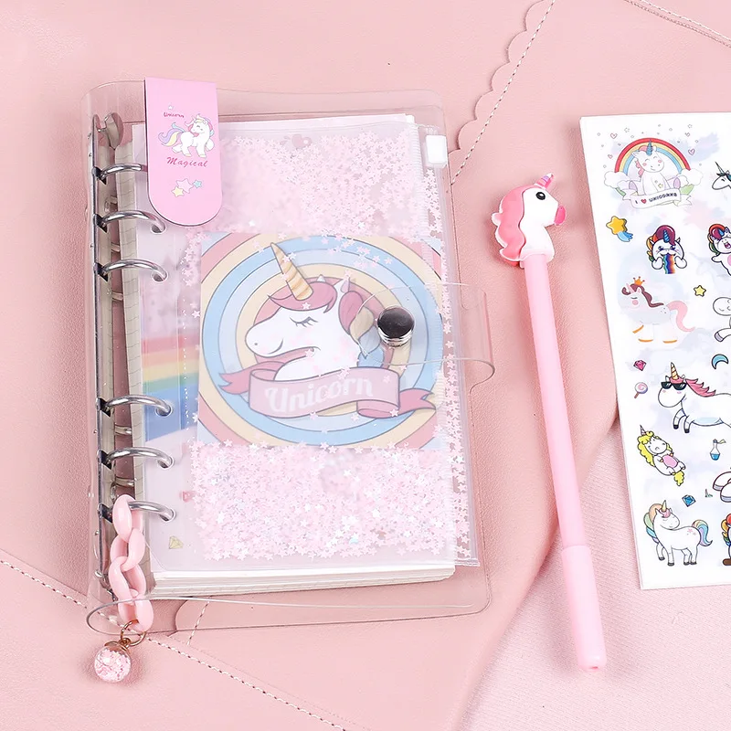 Kawaii A6 Розовый Единорог аконт ежедневник дневник заправки блокнот Руководство DIY