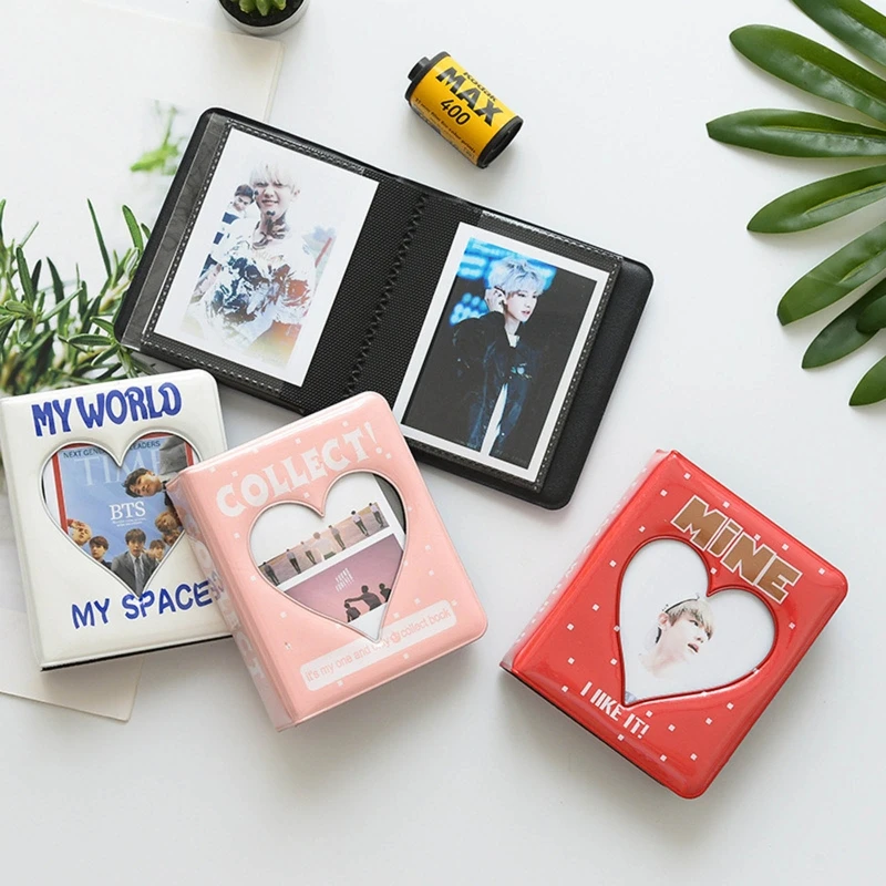 

3 Inch 36 Pocket Photo Album Cartoon Hollow Heart Picture Storage Mini Scrapbook