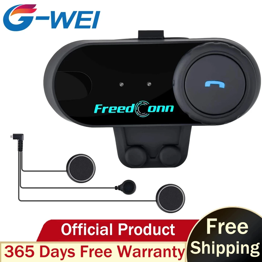 

FreedConn T-COMVB Bluetooth Motorcycle Helmet Intercom Interphone 800M Helmet Headphone Headset Communicator System FM