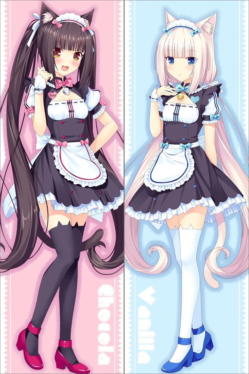 

Anime NEKOPARA chocolat vanilla Loli Girl Double Sided Pillowcases Dakimakura Otaku Hugging Body Throw Pillow Case Cover Gift
