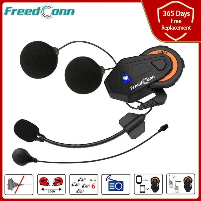 Freedconn T MAX E мотоцикл шлем Bluetooth гарнитура 6 Riders Group говорить FM радио версия 4 1