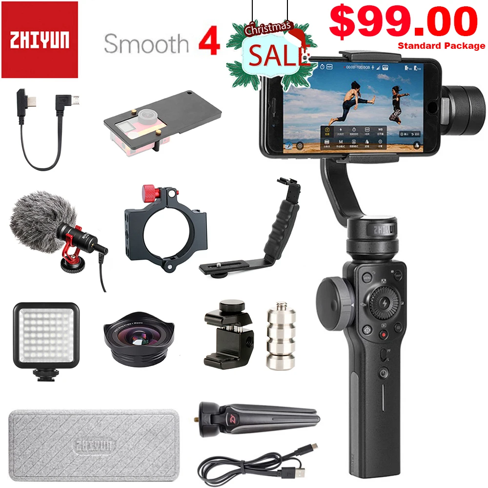 Zhiyun Smooth 4 3-осевой портативный смартфон сотовый телефон видеокамеры Стабилизатор для iPhone XS XR X 8 плюс 8 7P 7 6S samsung S9 S8 S7 и экшн Камера