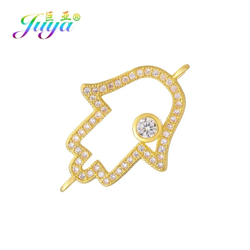 Gold Juya DIY аксессуары для ювелирных изделий, принадлежности для рук Хамса, сглаза, очаровательные соединители для женщин и мужчин, классический турецкий материал для изготовления ювелирных изделий - Цвет: Gold