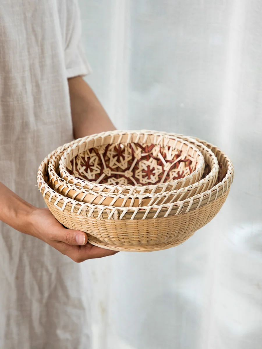 Корзина для хранения хлеба из вьетнамская бамбуковая корзина ротанга фруктов