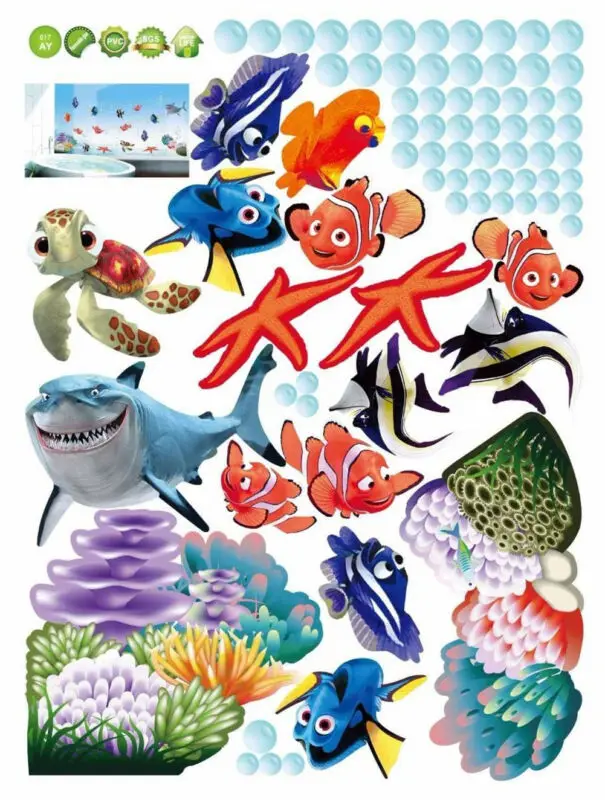 Декор для комнаты в поисках Немо Акула рыба ванная комната настенная наклейка