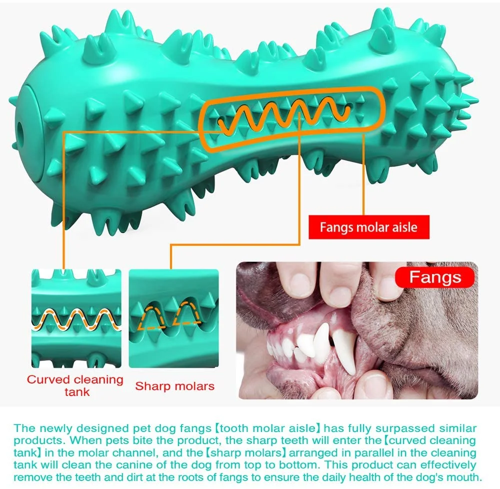 

Dog Chew Toys for Aggressive Chewers Dog Toothbrush Durable Toys for Small Middle Larger Dogs Rubber Bone for Teeth Cleaning