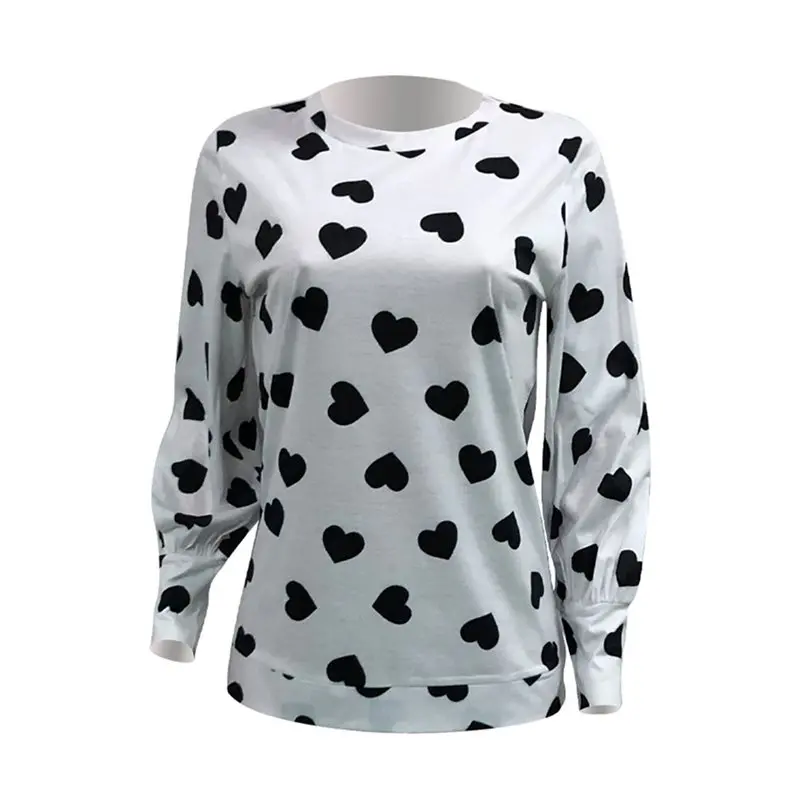 2020 подарок на день Святого Валентина Kawaii Белая футболка с длинным рукавом