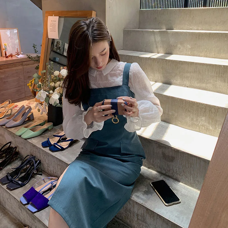 

Early spring dress 2021 new women's dress net red small suit coat suspender dress two piece suit foreign style