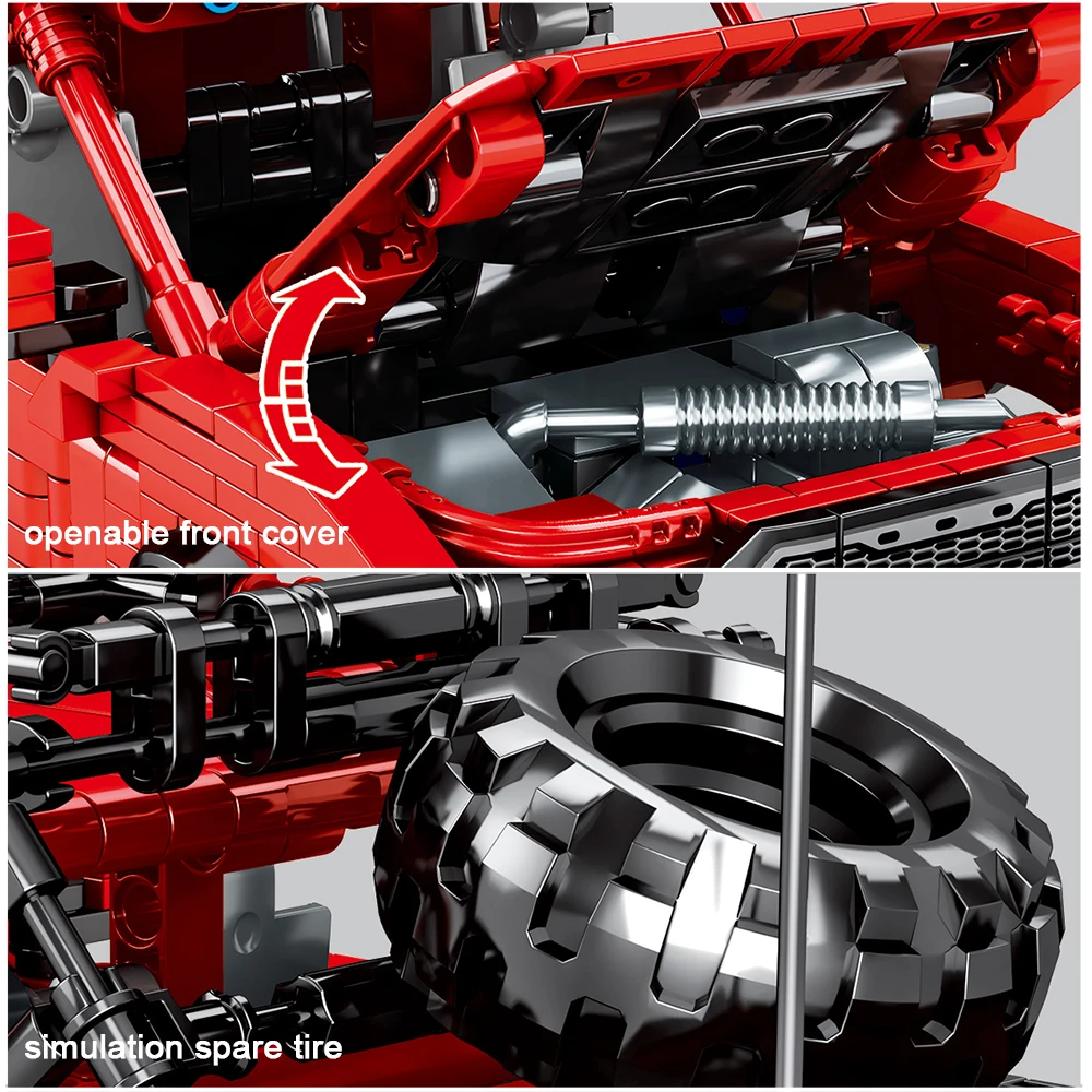 

Gulo gulo 989Pcs City Pickup Pull Back Vehicle Model Building Blocks SUV Off-Road Car Truck Bricks Toys Kids Christmas Gifts