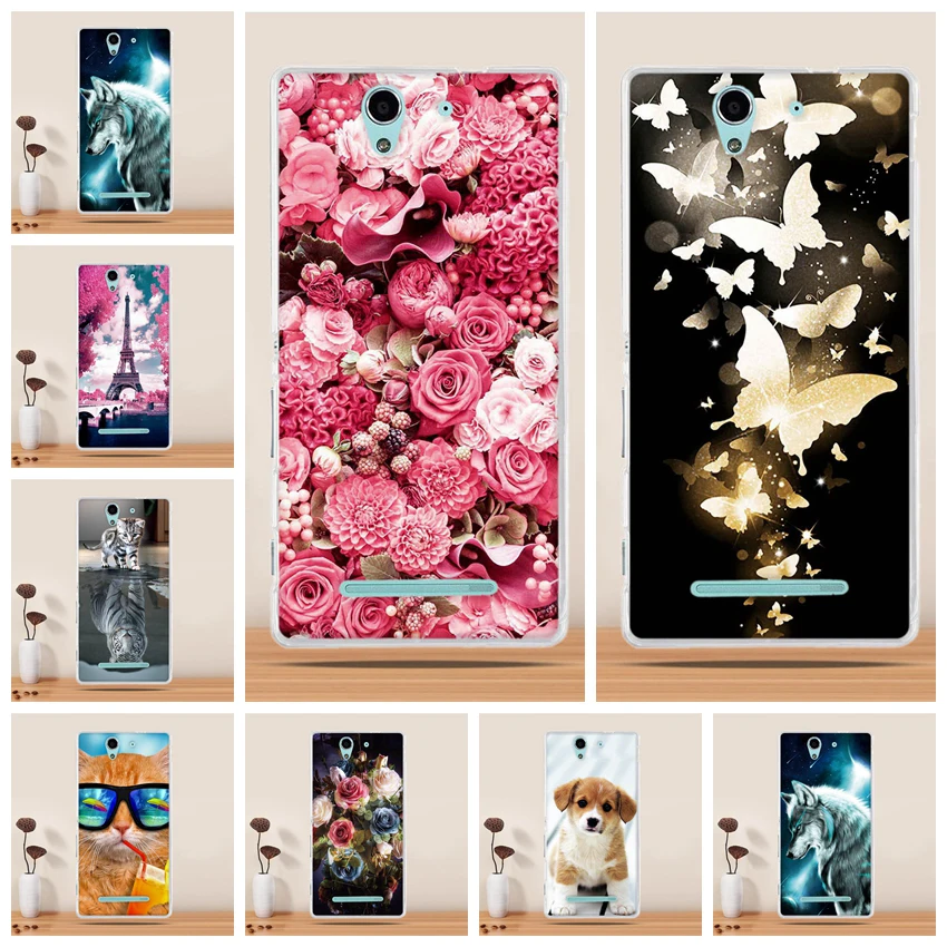 Чехол для телефона Sony Xperia C3 мягкий силиконовый чехол из ТПУ с рисунком D2533 D2502 S55T