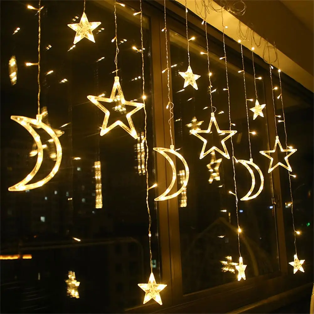 

Christmas Fairy Lights LED Star Garland String Lights for Window Room Indoor Outdoor Decor Wedding Party Light Lamp With Eu Plug
