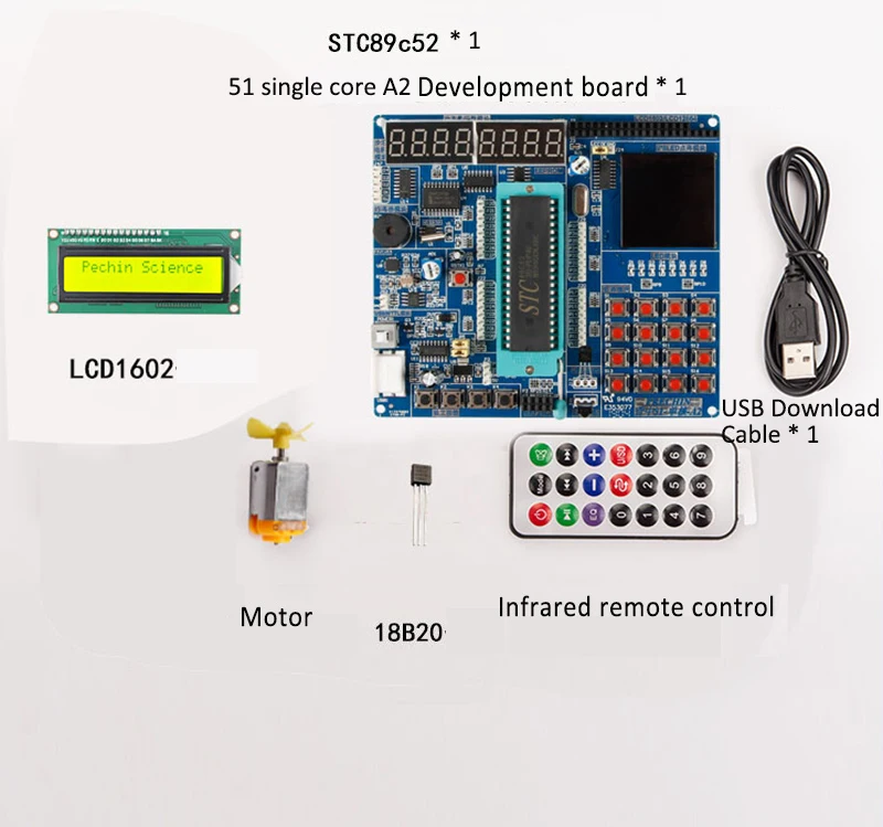 51 MCU макетная плата 51 MCU обучающая плата Экспериментальная плата stc89c52 комплект MCU