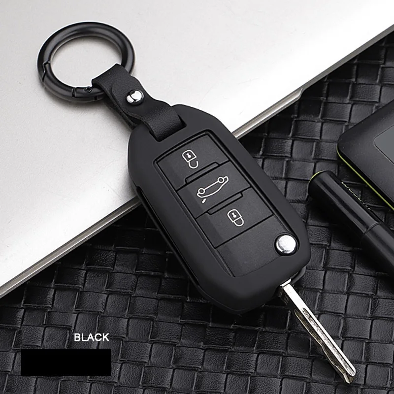 Откидной Чехол Cabon из оптоволокна для автомобильного ключа Citroen C4 CACTUS C5 C3 C4L Peugeot 508