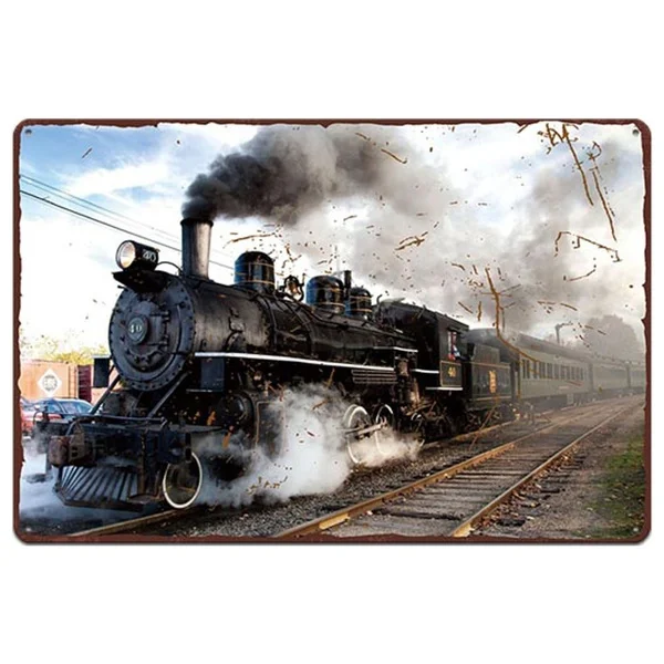 

Поезд, искусственная пластина, оловянные знаки, настенный постер, Ретро плакат с табличкой, стена для бара, паба, клуба, домашний декор, насте...