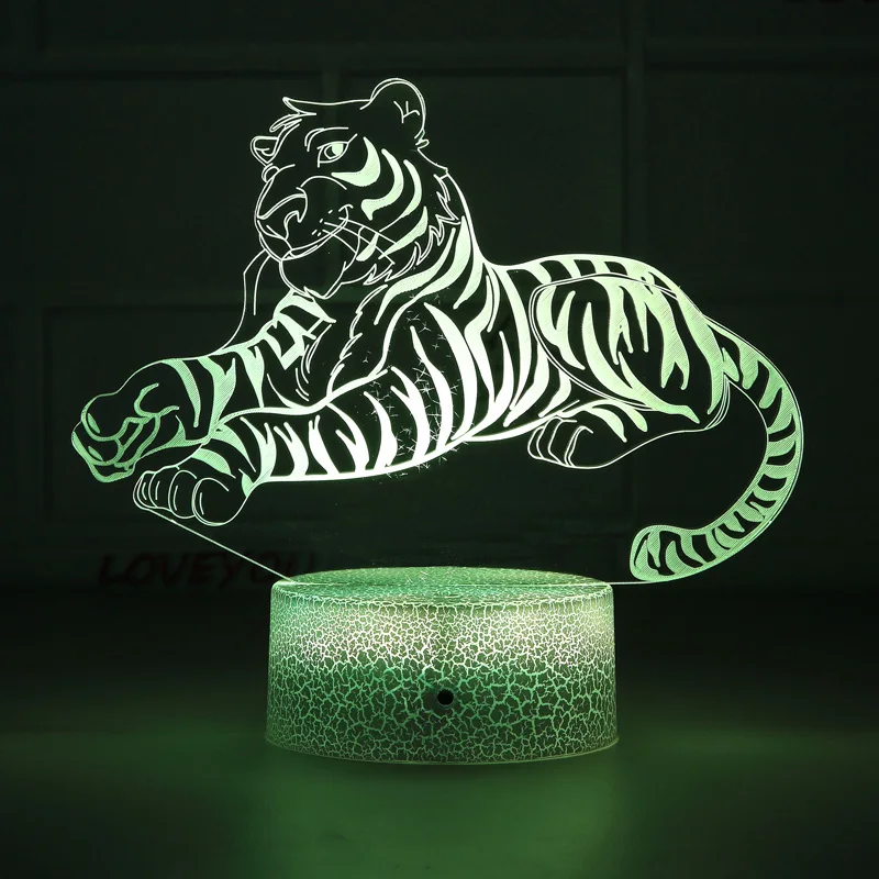 

Тигр Леопард шимпанзе Павлин бабочка фигурка животного 3D светильник домашнего декора подарок 3D иллюзия Лампа дропшиппинг оптовая продажа