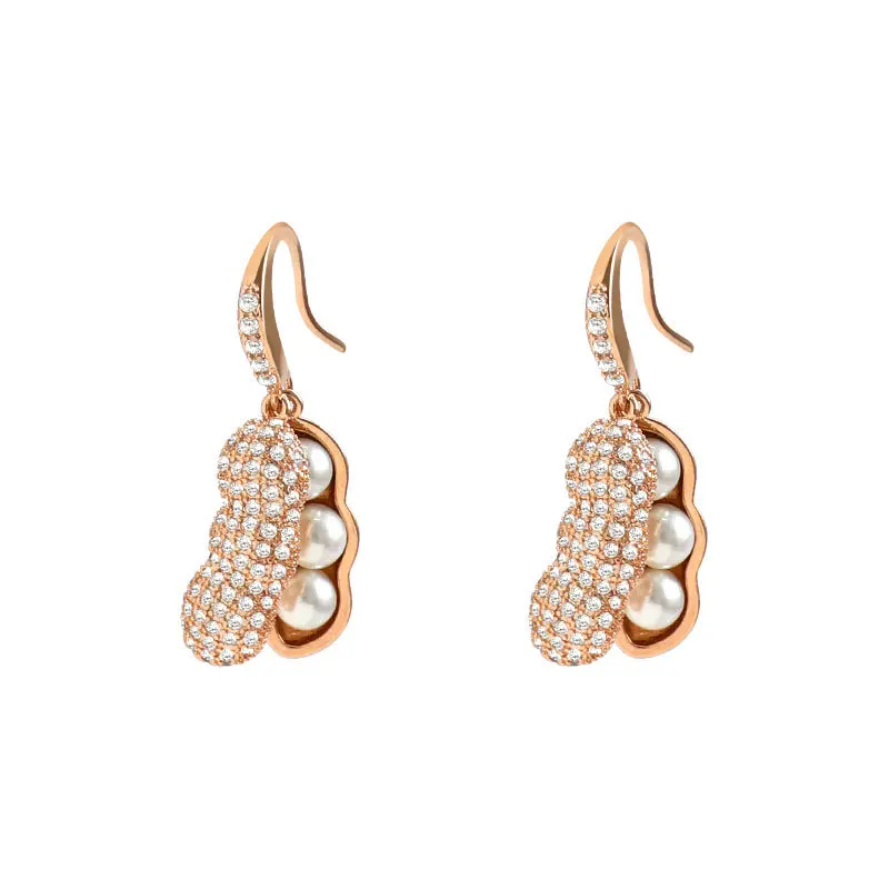 

Earrings 2020 Trend Unusual Pea Shape Accessories Sexy Girl's Earrings New Classic Peanuts Pearl Pendant Earrings for Woman