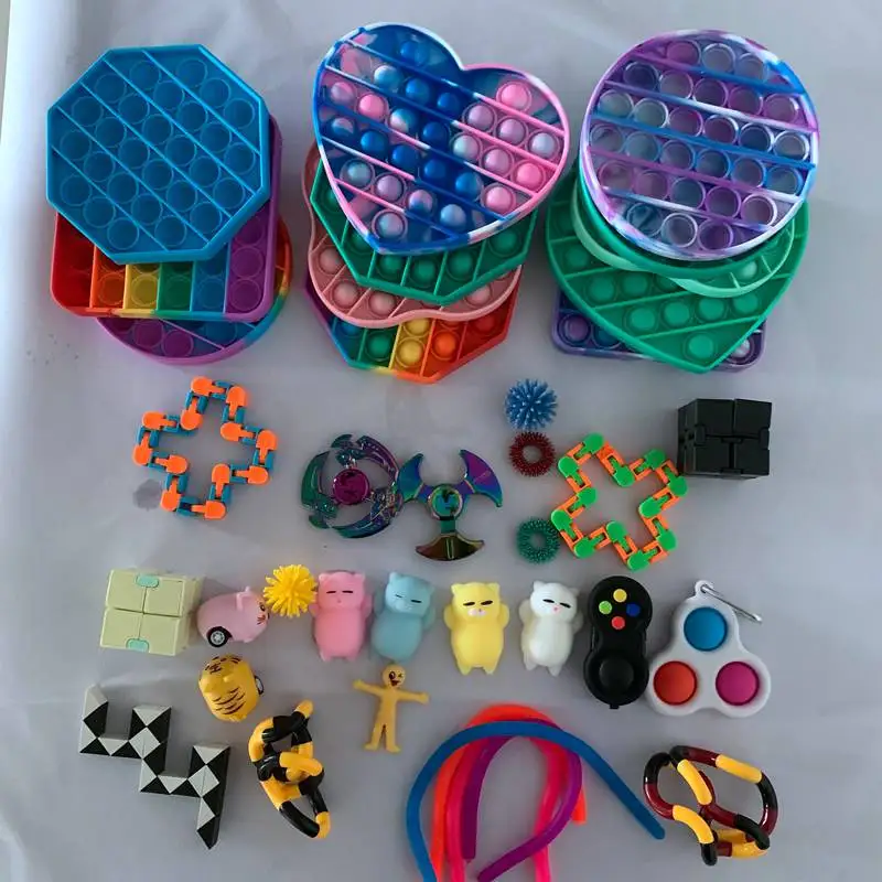 

Fidget Sensory Toy Set Stress Relief Toys Autism Anxiety Relief Stress Bubble Fidget Sensory Toy For Kids Adults