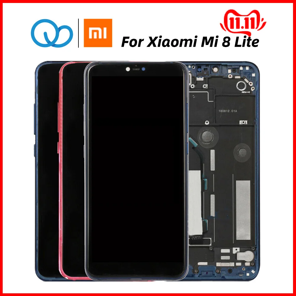 Дисплей для Xiaomi Mi 8 Lite ЖК сенсорный экран с рамкой дисплей оригинальная замена| |