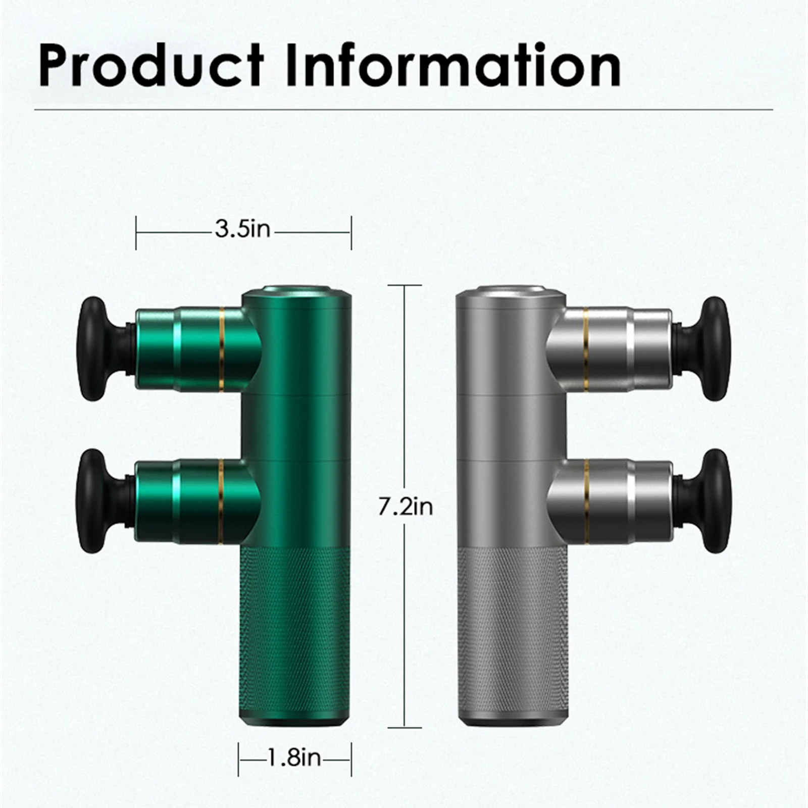 

Mini Double Head Aluminum Massage Gun Deep Tissue Percussion Muscle Massager Body Pain Relief Fitness Fascial Gun