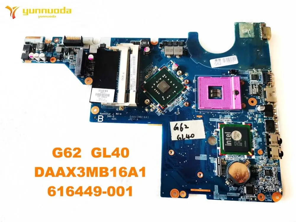 Оригинальная материнская плата для ноутбука HP G62 GL40 DAAX3MB16A1 616449 001 протестирована