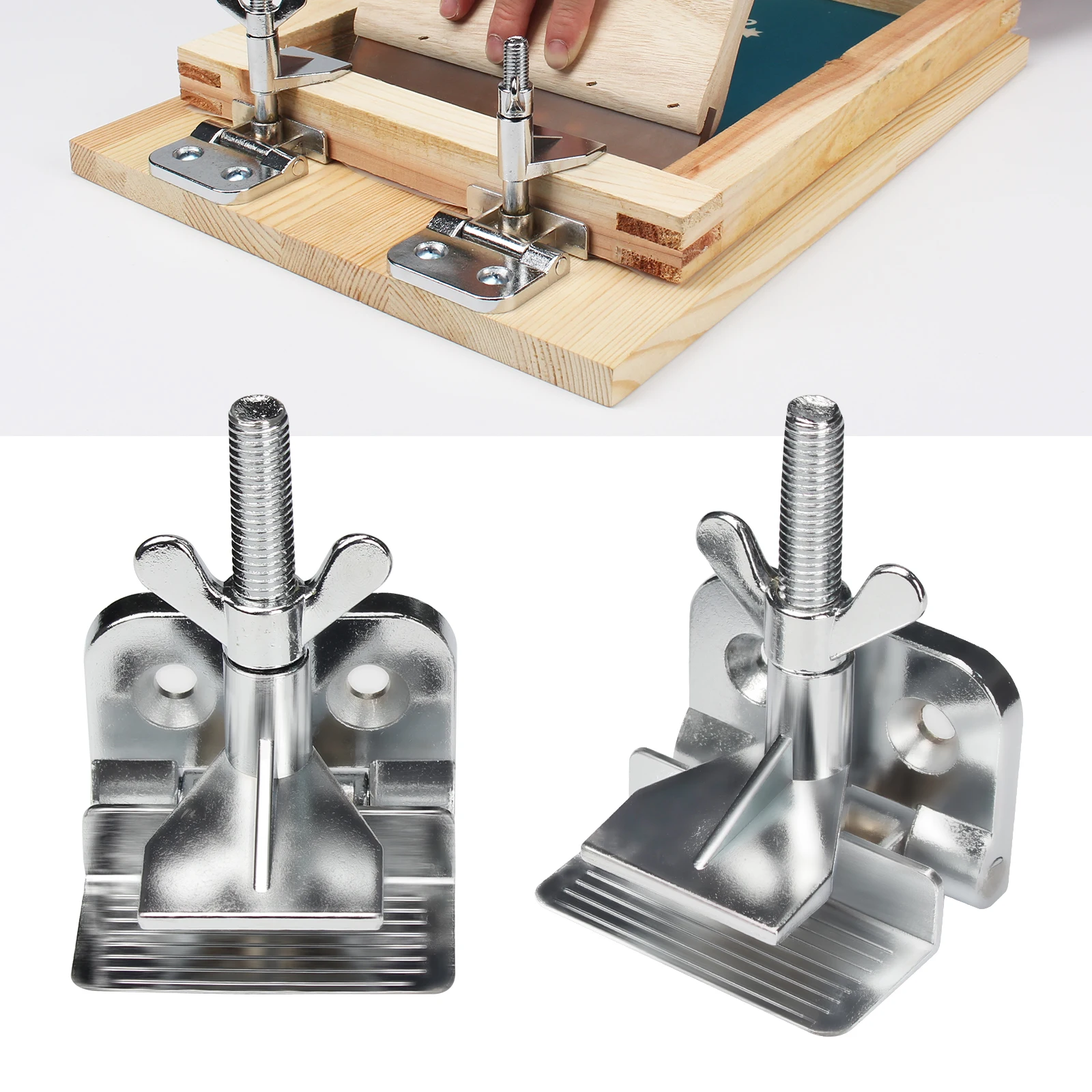 

2 шт. трафаретная печатная рамка шарнирный зажим DIY шелковая трафаретная рамка приспособление металлическая бабочка петля зажим трафаретна...