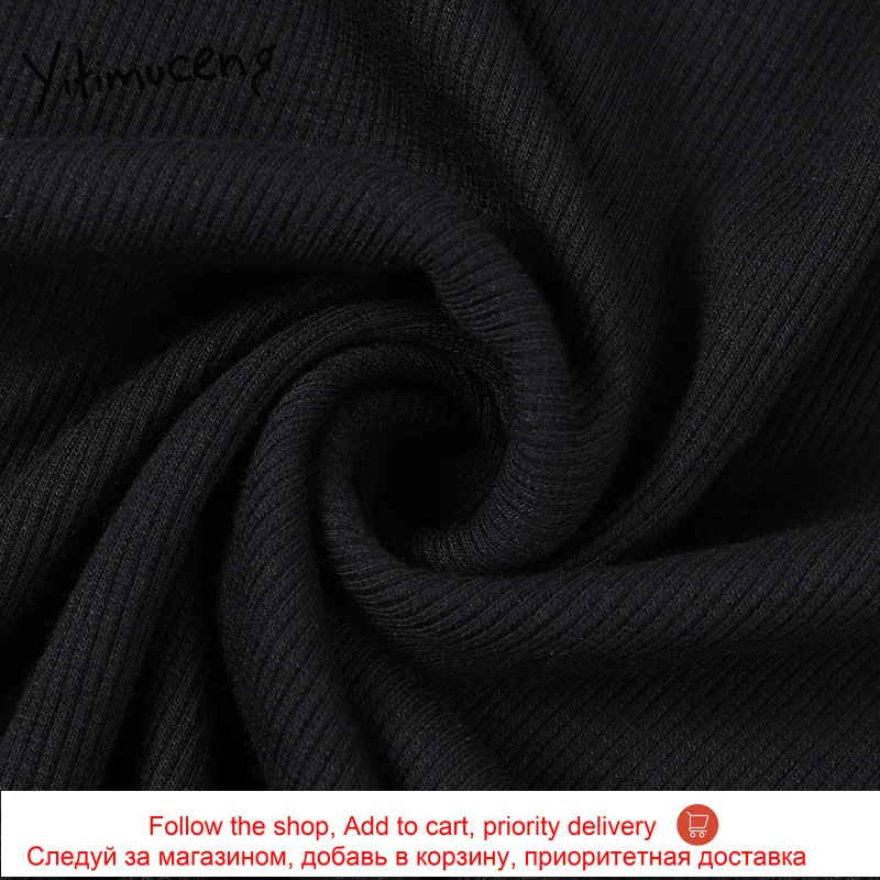 

Yitimuceng Sexy Dress Spliced Fitted Club Pencil Pink Black Summer 2021Single Breasted O-Neck Short Sleeveless Dresses New