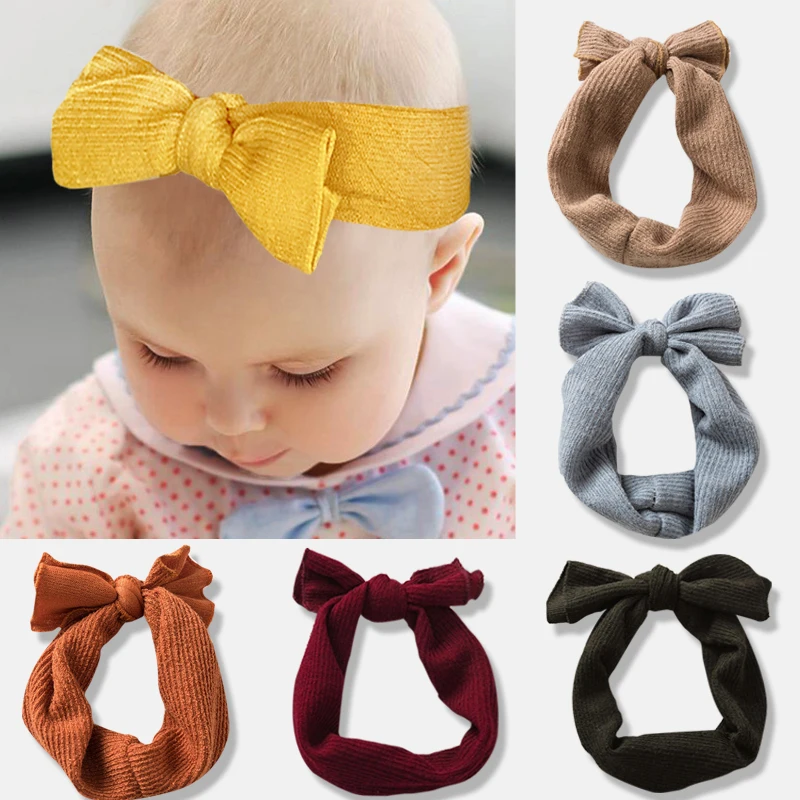 

Solid Color Baby Hairbands Elastisc Cotton Turban Fashion Popular Headband Kids Bows Baby Comfortable Hair Accessories