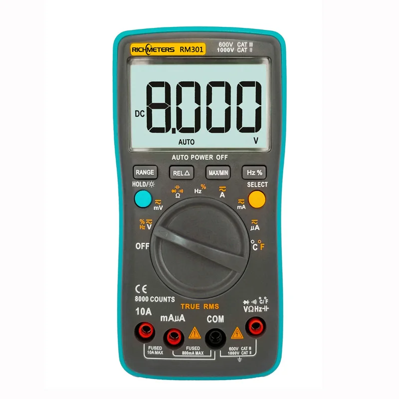 RM303 True-RMS 19999 отсчетов Цифровой мультиметр NCV частота 200 м сопротивление Автоматическое отключение питания AC DC Напряжение Амперметр Ток Ом - Цвет: RM301