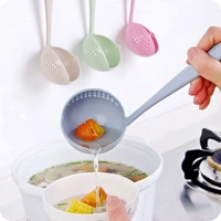 long handle soup spoon 2 in 1 home strainer cooking colander kitchen scoop plastic spoon tableware kitchen gadgets free shipping