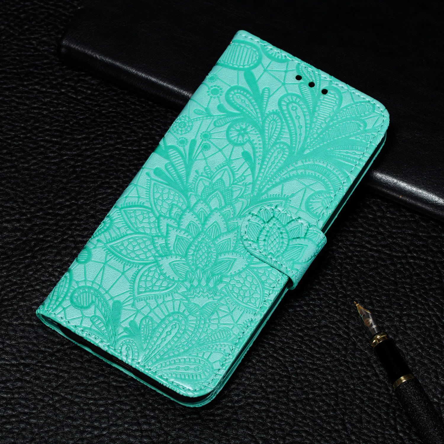 Green Кружевное платье с цветочным рисунком кожаный бумажник чехол для Nokia Lumia 6,2 7,2 2,2 3,2 4,2 2,1 3,1 5,1 плюс 7,1 1 6,1 плюс X6 8,1 флип тиснение Модный чехол - Color: Green