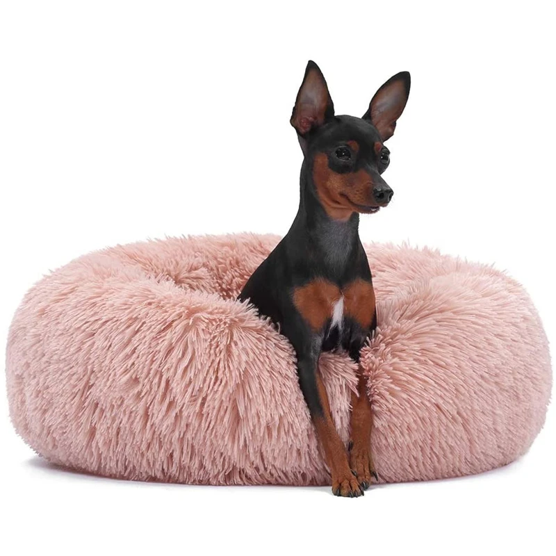 

Plush Donut Pet Bed Dog Cat Round Warm Cuddler Kennel Soft Puppy Sofa Dog Cushion Sleeping Bag Orthopedic Relief Washable