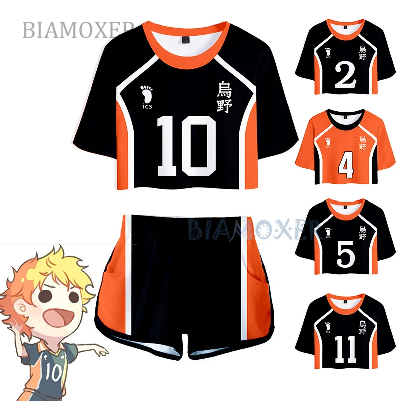 Горячий Аниме Haikyuu! Костюм для косплея Хината шойо футболка карасуно Спортивная
