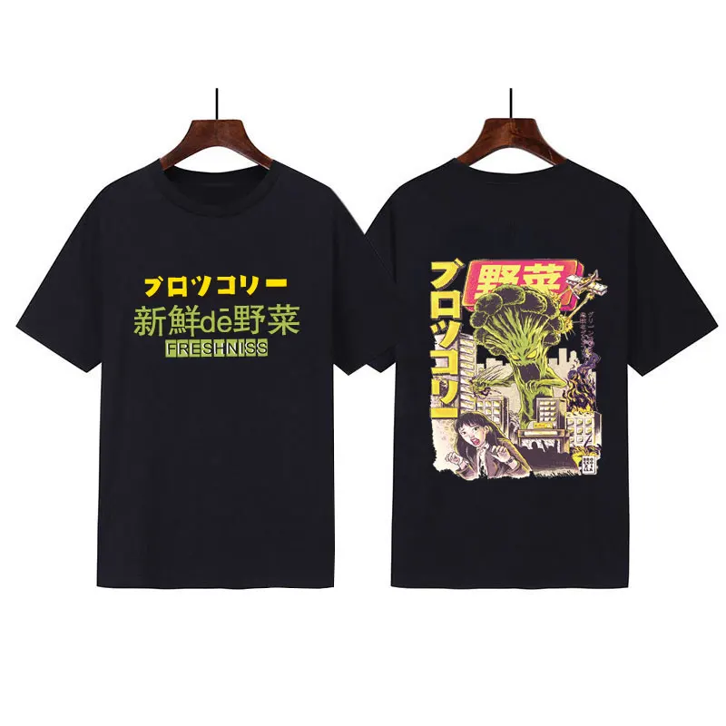 

Футболка Мужская/женская с японским забавным принтом волн, Повседневная рубашка в стиле хип-хоп, уличная одежда, лето 2021
