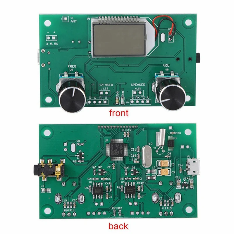 

FM Radio Receiver Module 87-108MHz Frequency Modulation Stereo Receiving Board with LCD Digital Display 3-5V DSP
