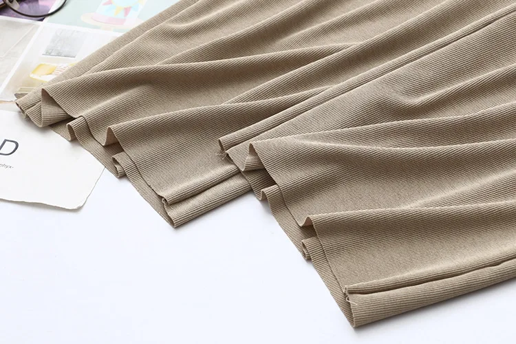 

Cool Summer Pants Trousers Women Plus Size Casual Elastic High Waist Loose Straight Pants KKFY4677