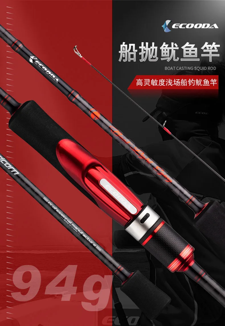 ECOODA Новые полные части Fuji кальмарная Удочка 2,56 м Шор метание удочка для ловли кальмара/2,1 м лодка метание удочка для ловли кальмара креветка-приманка