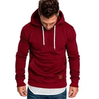 mens warm long sleeve hoodie pullover casual sports front pockets slim fit outwear top cloth
