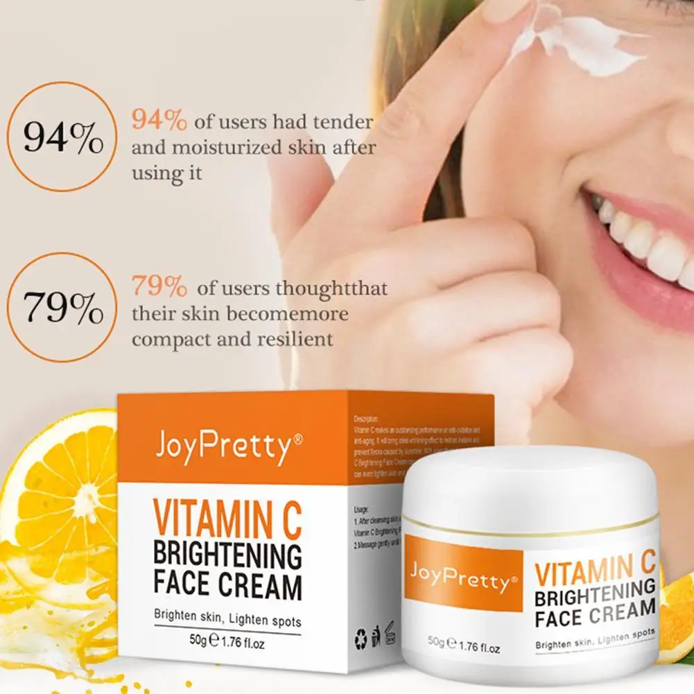 

50g Vitamin C Whitening Face SPF50 Cream Hyaluronic Acid Moisturizing Improving Dull Skin Anti Anti-Aging Firming Cream