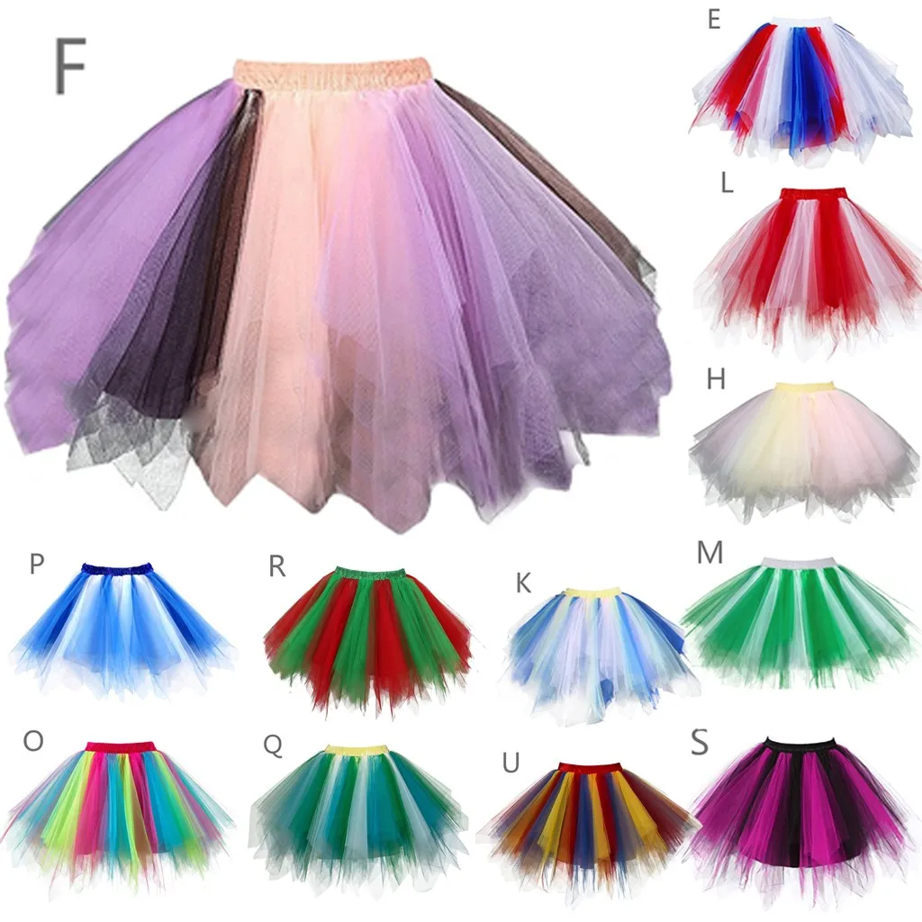 

Womens jupe tulle femme High Quality Pleated Gauze Short Skirt Adult Tutu Dancing Skirt