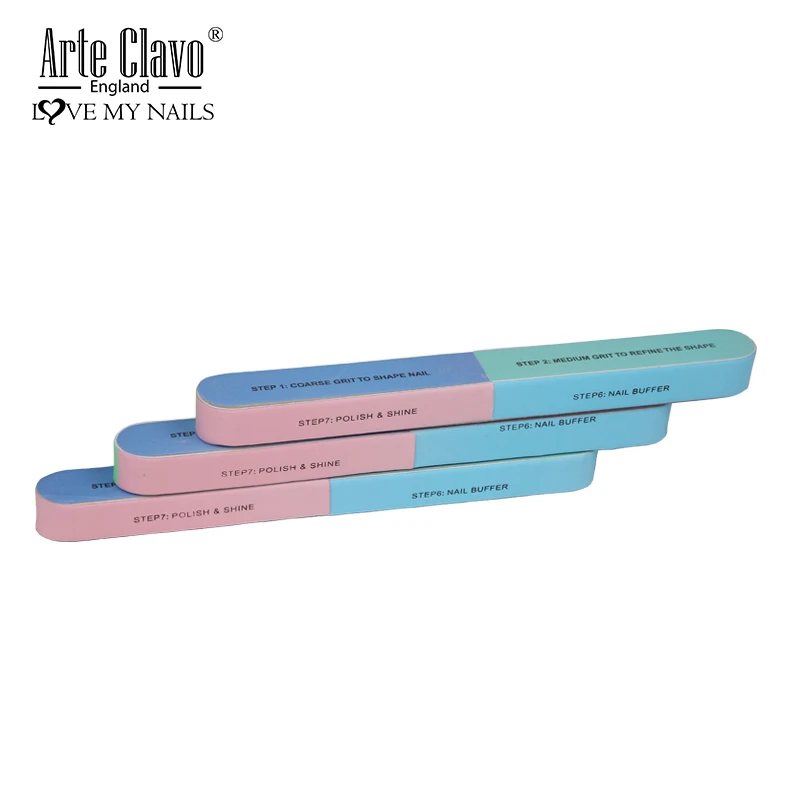 Arte Clavo Nail Files Repair Art Buffer Sanding Block Manicure Polished File LED UV Gel Polish Tool 1pcs 7-sideds | Красота и