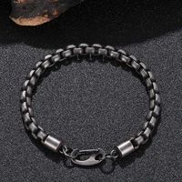 vintage cuban link chain stainless steel bracelet for men punk jewelry accessory male bangles wholesale birthday gift gs0070