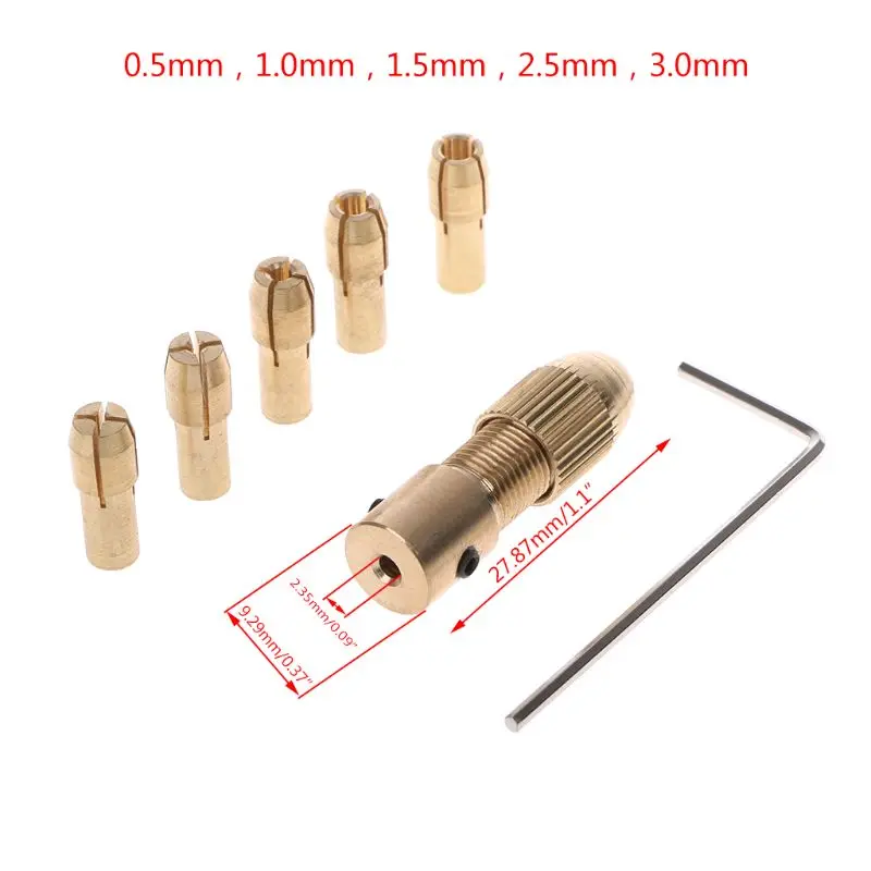 

7Pcs/Set 2/2.35/4.05/5.05mm Electric Motor Shaft Mini Chuck Fixture Clamp 0.5-3.0mm Small To Drill Bit Micro Chuck Fixing