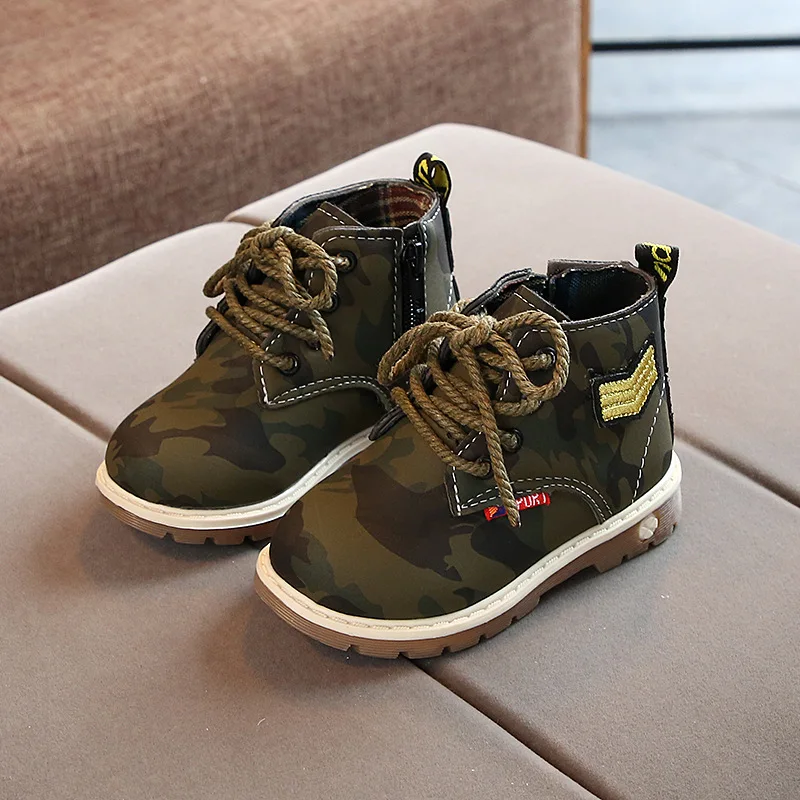 JUSTSL осенне зимние ботинки для мальчиков и девочек детская повседневная обувь